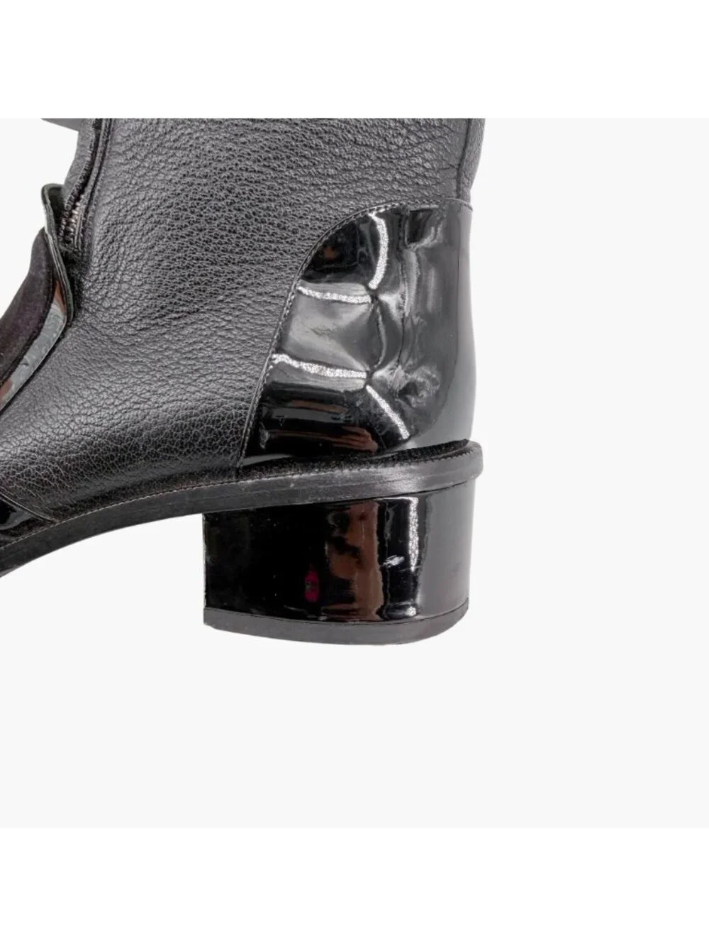 Chanel Black Suede Cap Toe CC Ankle Moto Boots Size 37.5 US 6.5–7 Women's